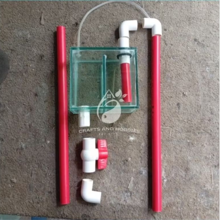 Box overflow kaca filter aquarium