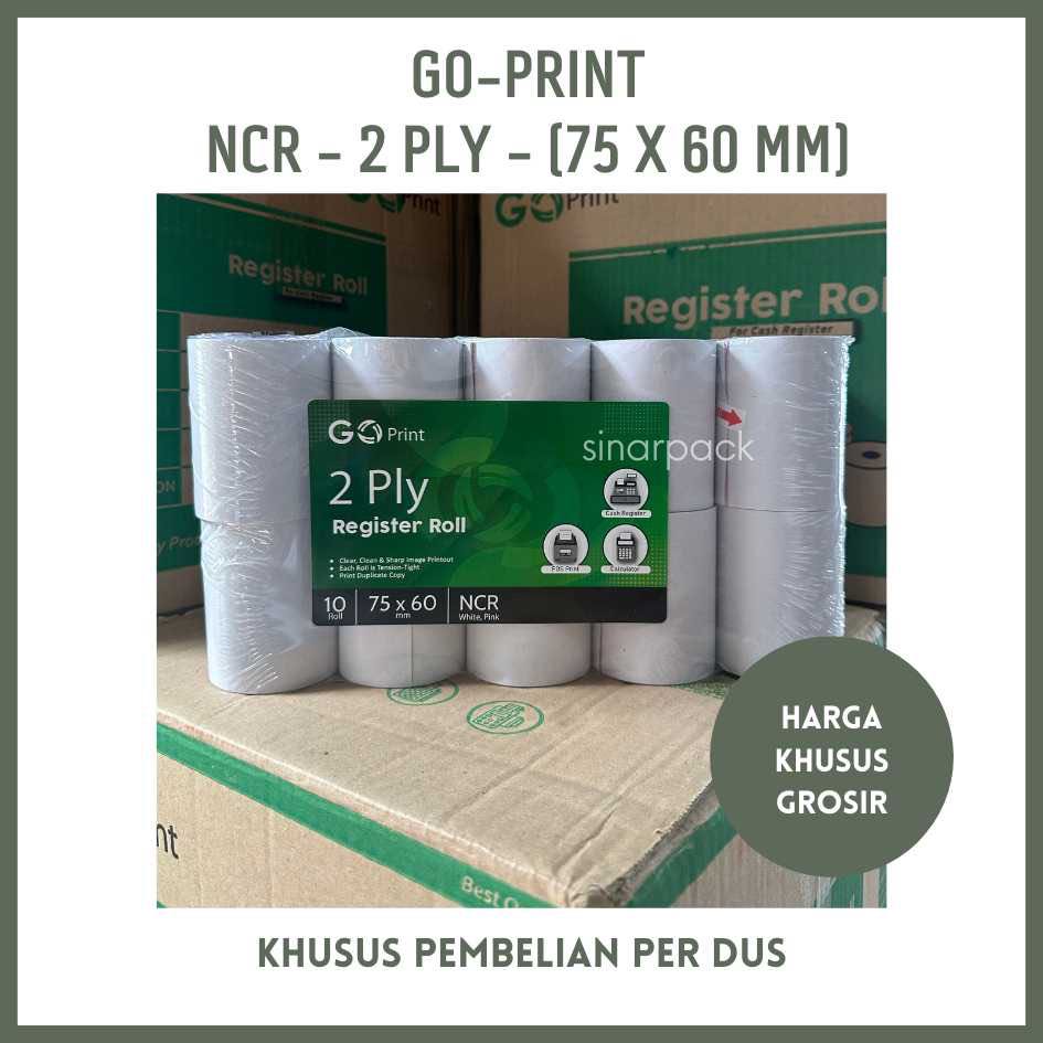 

(1 DUS ISI 100 ROLL) Kertas Struk Kasir NCR 2 PLY (75 X 60) - Kertas Roll Struk / Kertas Struk EDC