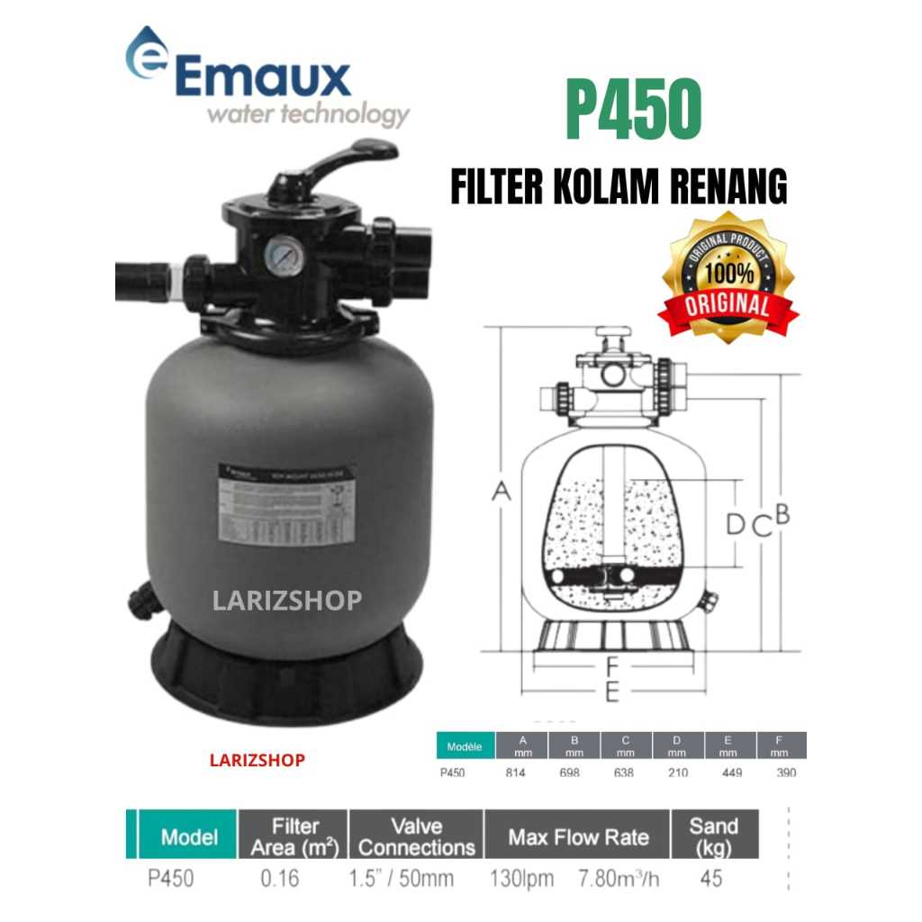 Filter kolam renang emaux P450