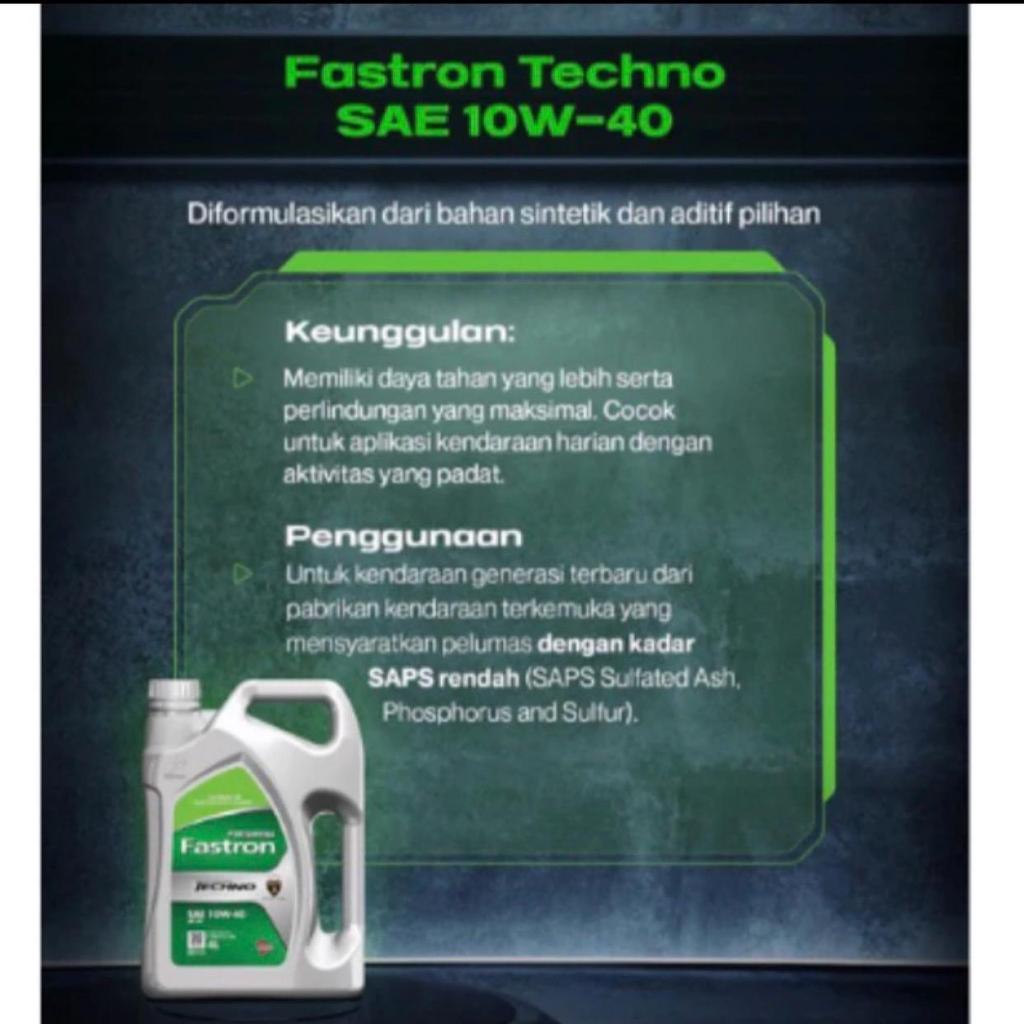 [Asli 100%] OLI FASTRON TECHNO 10W-40 LAMBO, 4Liter SNI / OLI MOBIL / FASTRON TECHNO /ORIGINAL PERTA