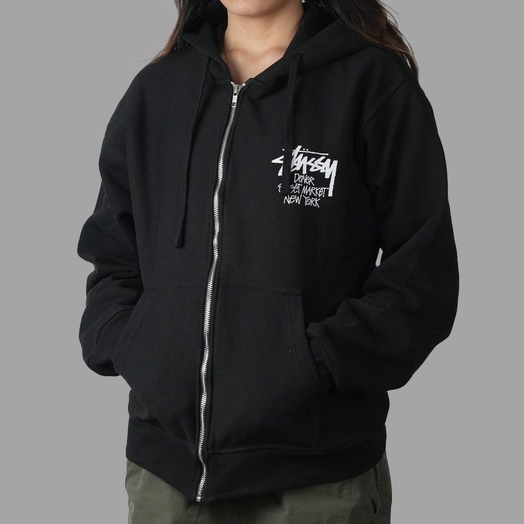 Stussy Stock DSM New York Black Zipper Hoodie