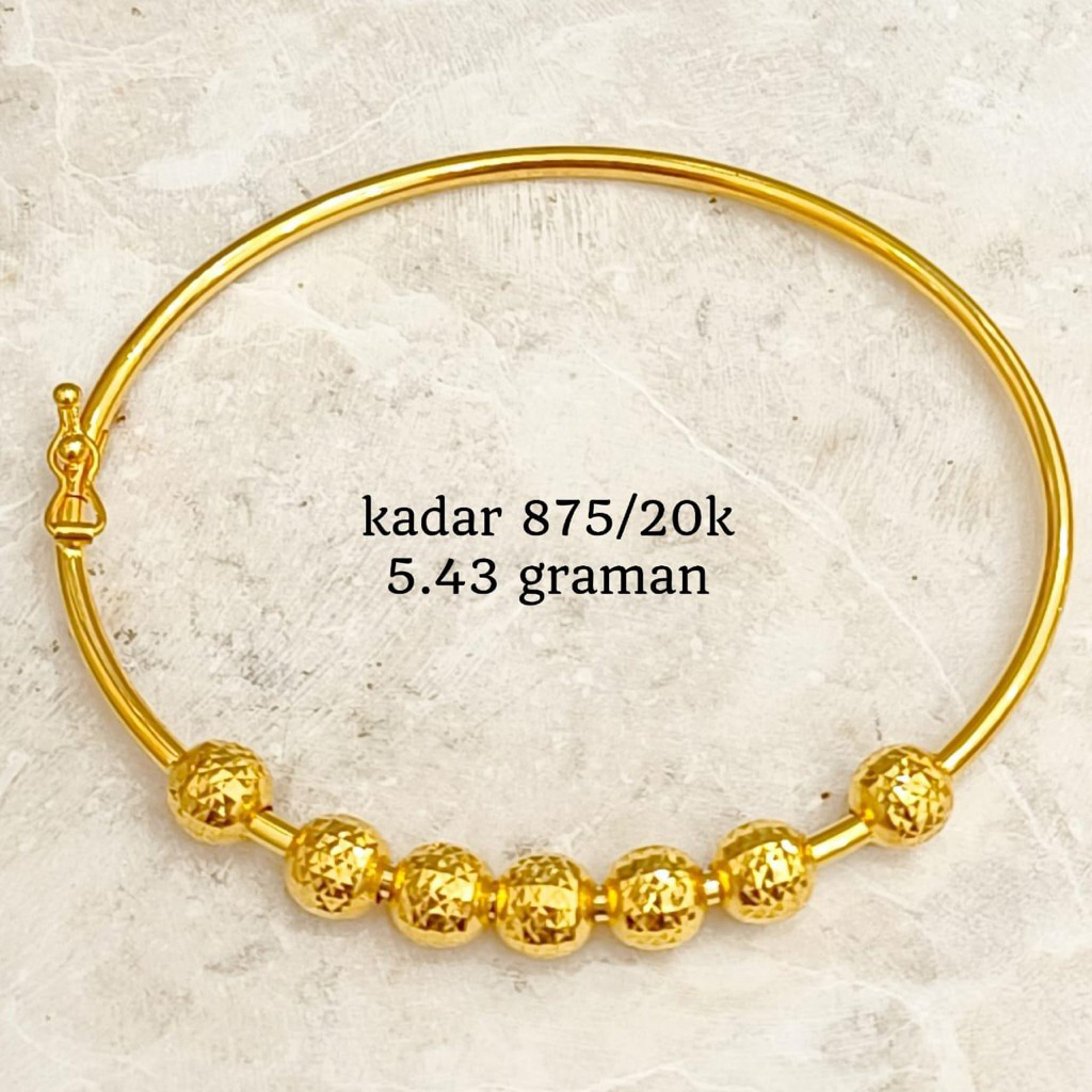 ubs gold gelang bangle model bola bola merica emas asli 20k