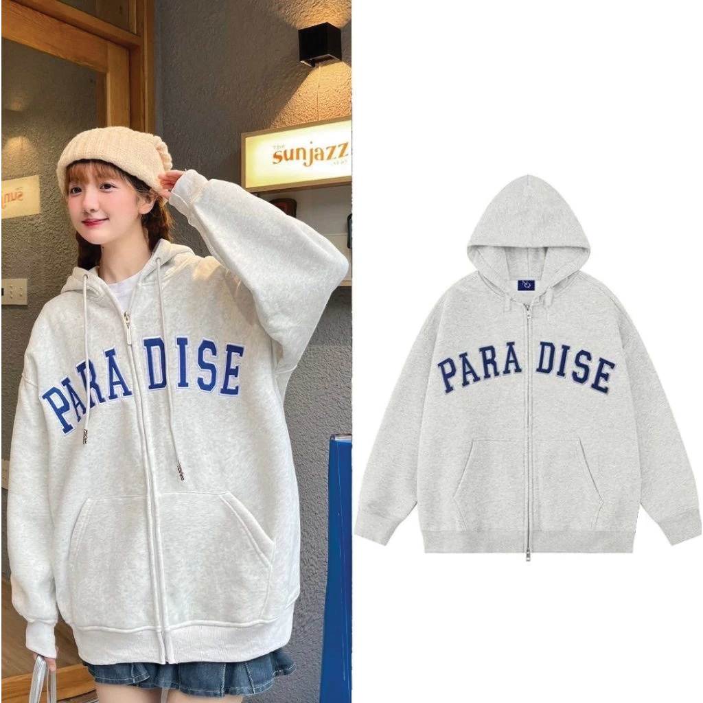 PRS Resleting Zipper Hoodie Crop Wanita Resleting Depan - Sweater Boxy Oversize Lengan Panjang Bahan