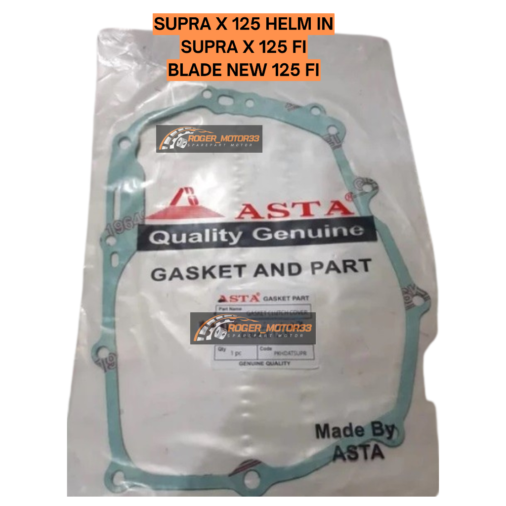 PAKING PACKING GASKET BAK KOPLING SUPRA X 125 FI HELM IN BALDE NEW FI INJEKSI MERK ASTA