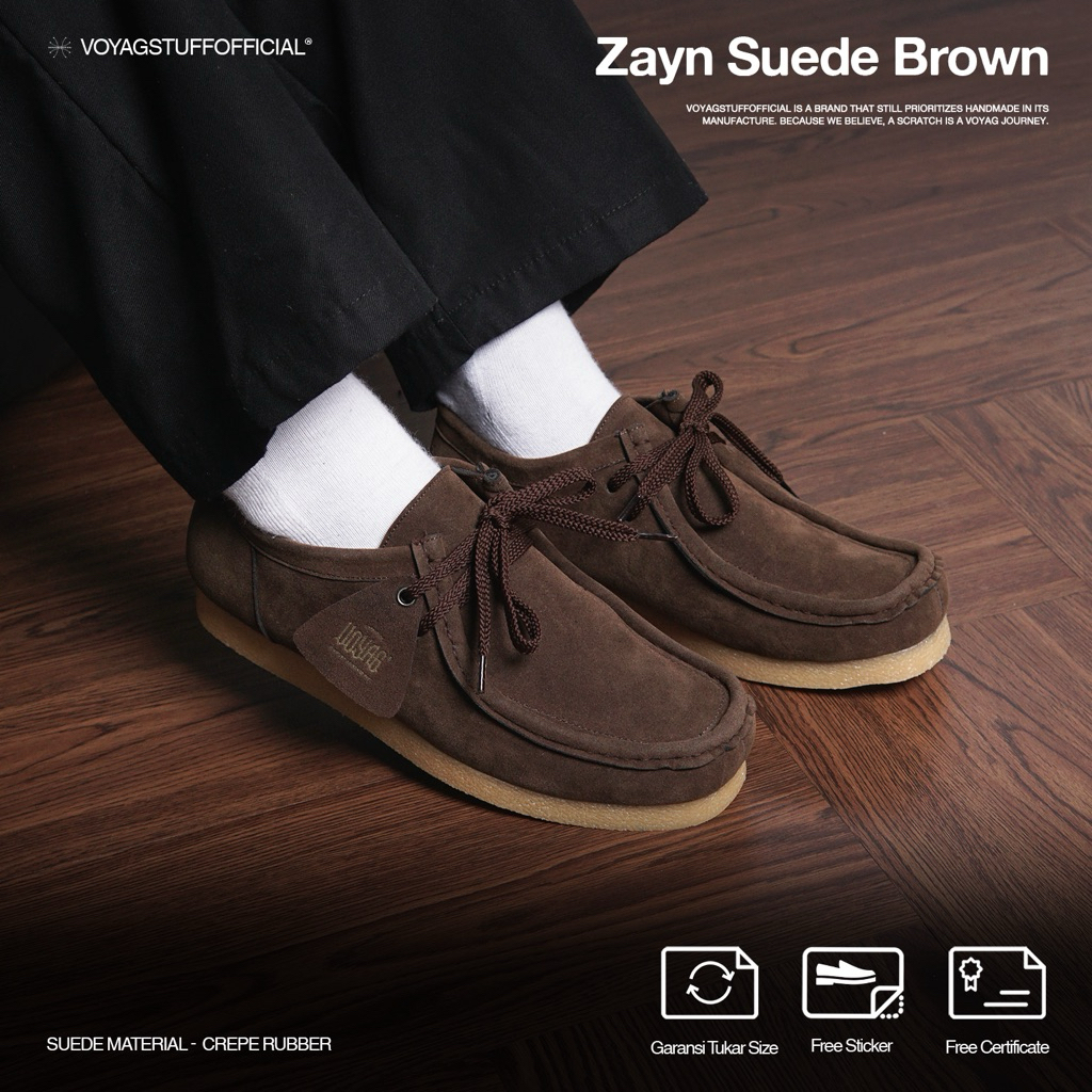Voyagstuffofficial - Zayn Suede Brown Boots Pria