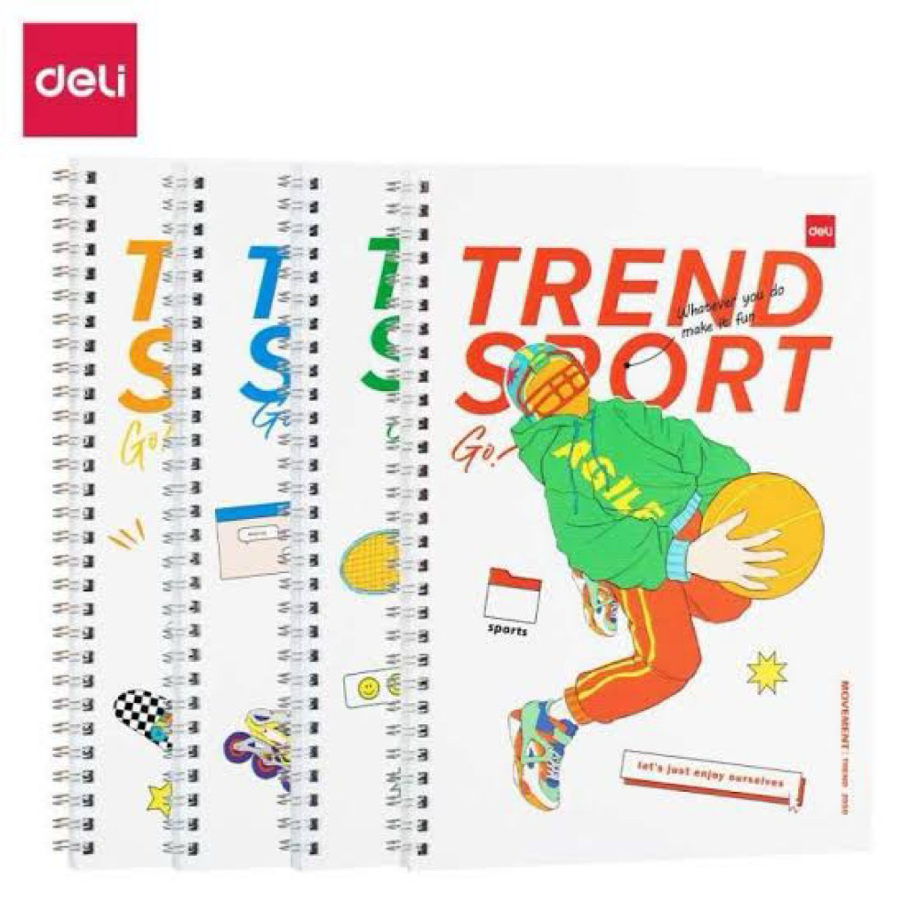 

Miniso x Deli Stationery Sport Spiral Notebook B5 / Buku tulis buku garis buku note