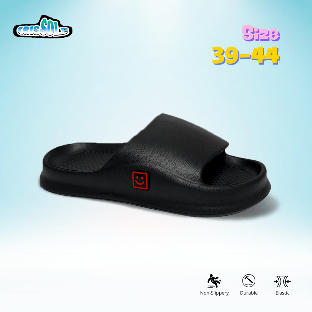 IRISSOLE [ BISA COD ] SANDAL SLOP SMILE HITAM 39-44/SANDAL SLOP/SANDAL SLOP PRIA