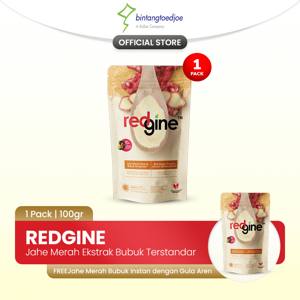 

Jahe Merah Ekstrak Bubuk Terstandar - Redgine (1 Pack) FREE Jahe Merah Bubuk Instan