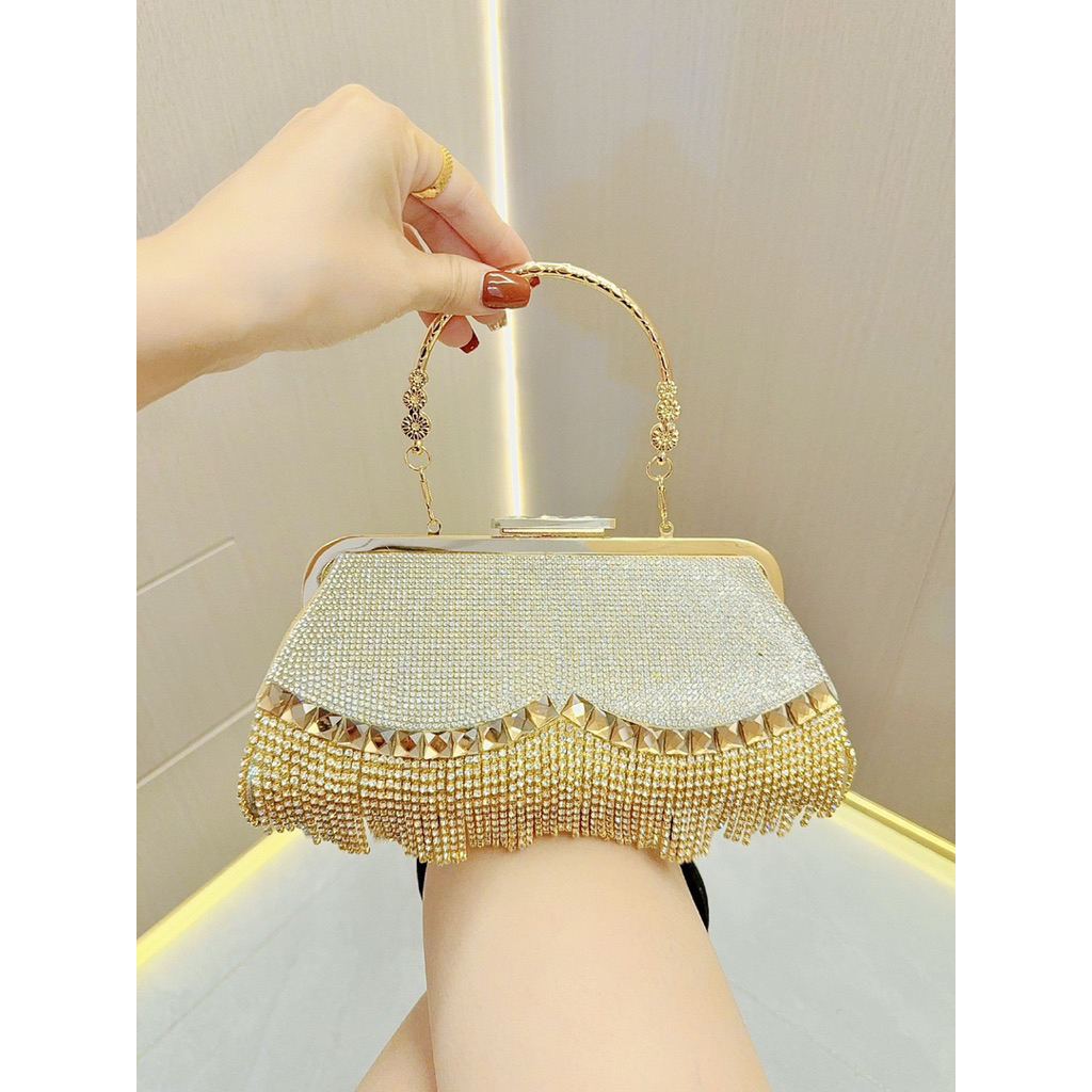 Tas import / Tas Pesta Kristal / Import Mewah Tas Kondangan Pengantin Wanita Wisuda