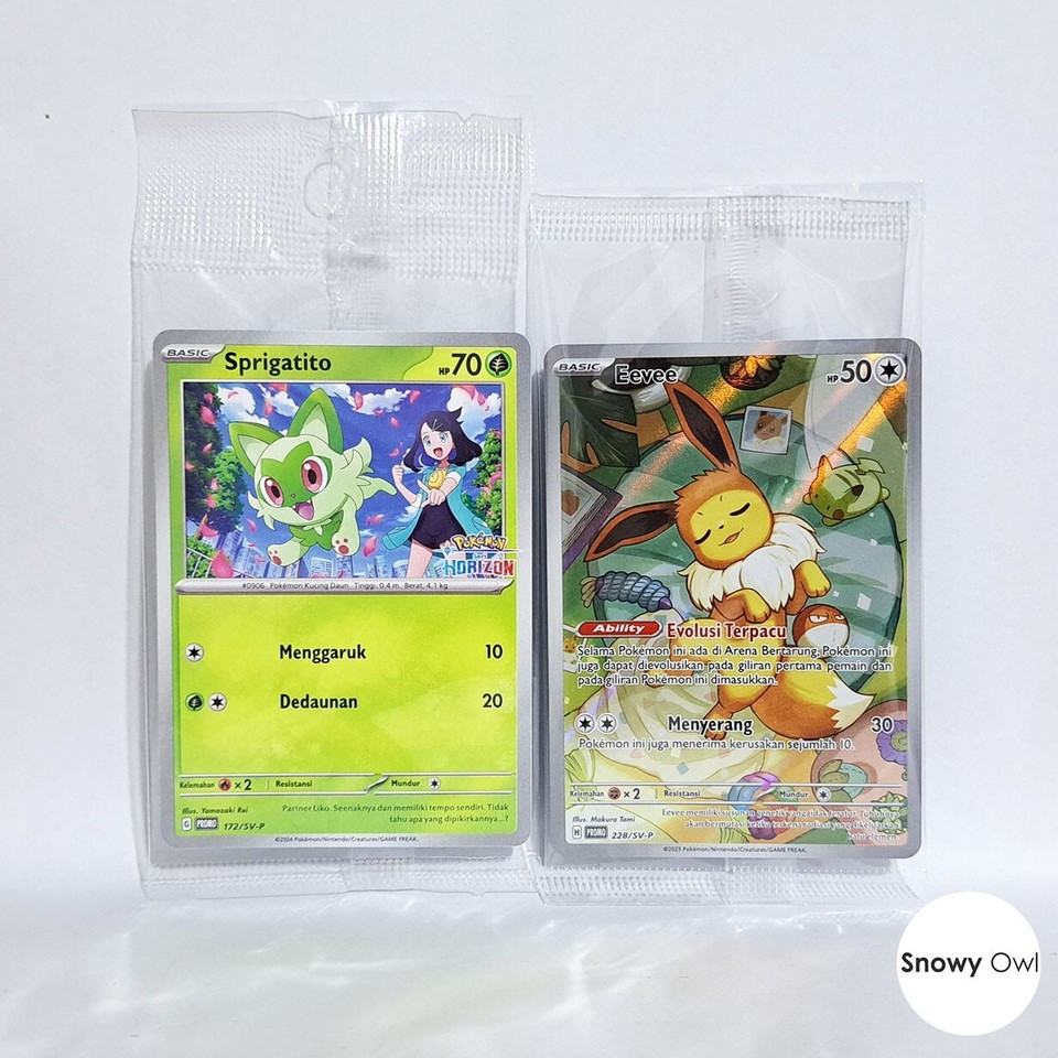 Sprigatito 172/SV-P & Eevee 228/SV-P AR Promo Set Pokemon TCG Card Indonesia Original
