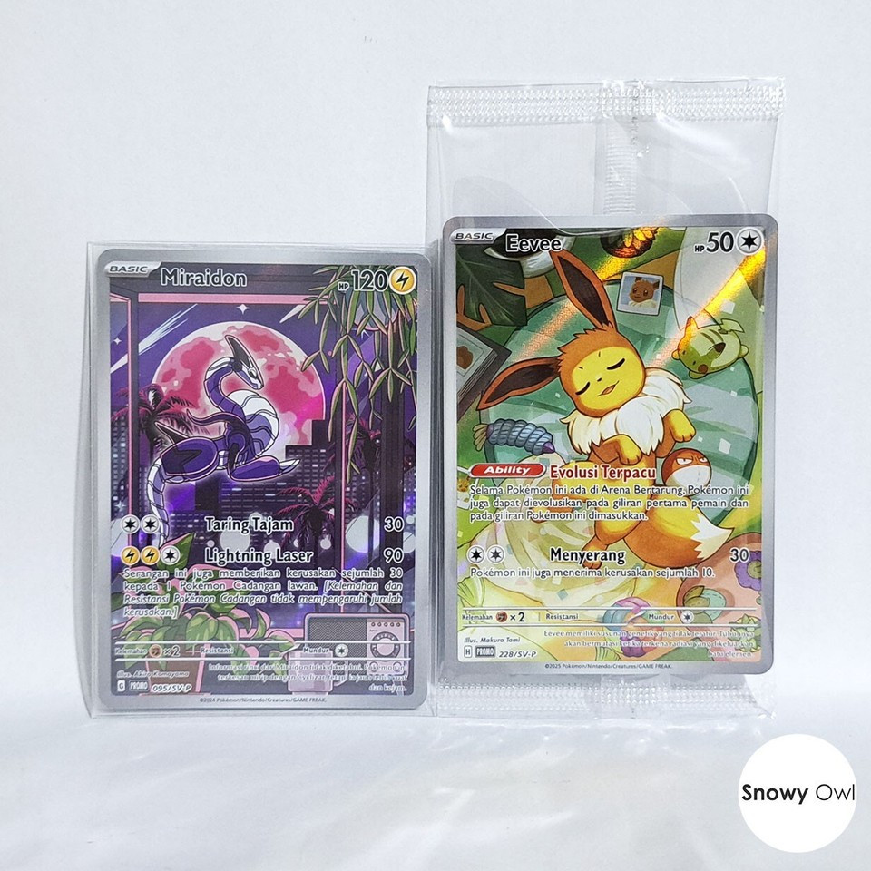 Miraidon 095/SV-P & Eevee 228/SV-P AR Promo Set Pokemon TCG Card Indonesia Original