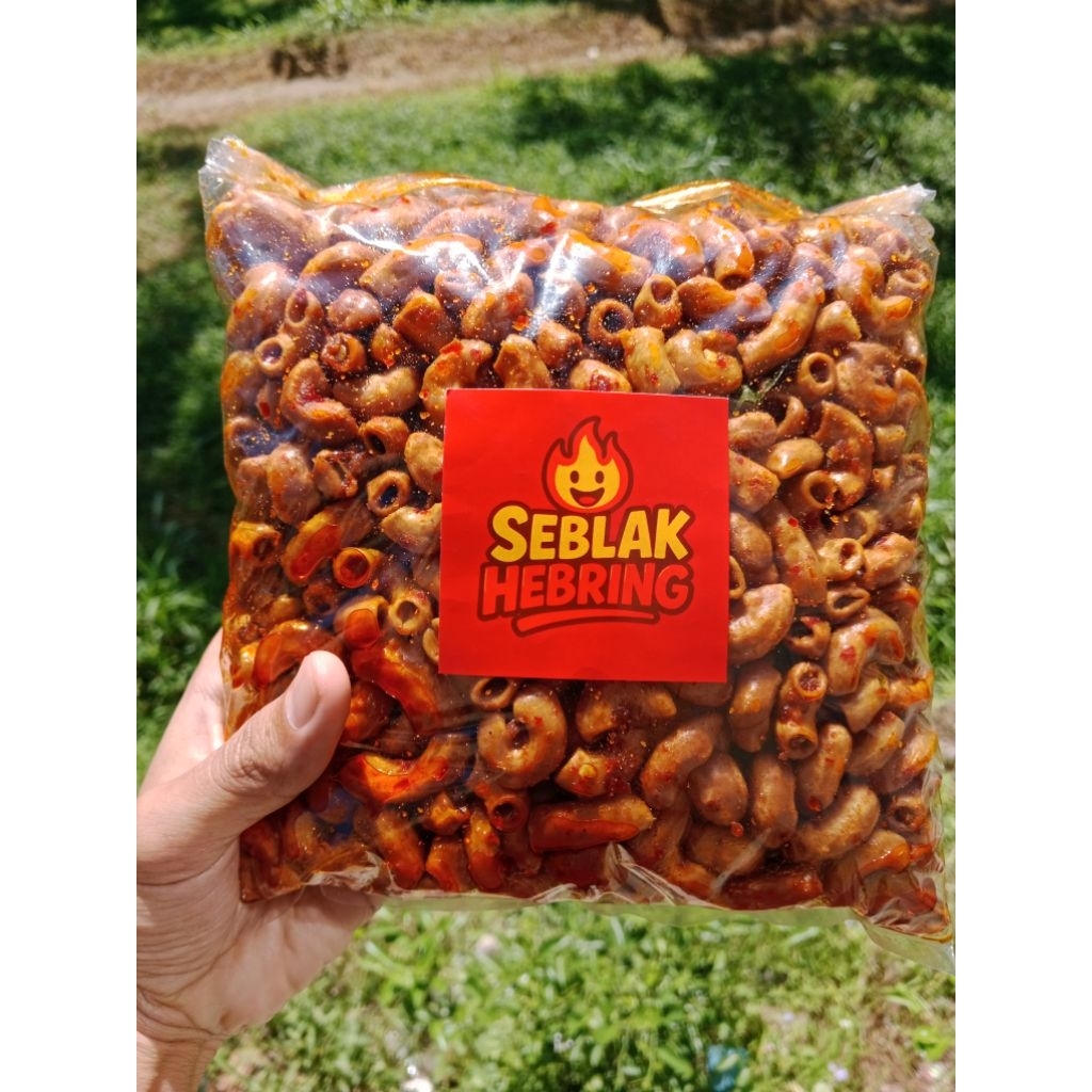

500gr Seblak Hebring Makaroni Kering Pedas daun Jeruk Snack Seblak Garing Camilan Pedas Unik