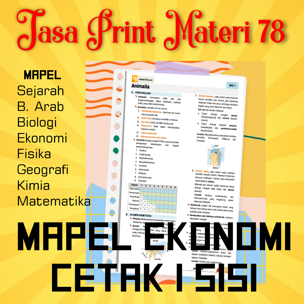 

(EKONOMI 1 Sisi) Jasa Print Cetak Materi 78 Ukuran A5 atau B5 Mapel EKONOMI Cetak 1 sisi