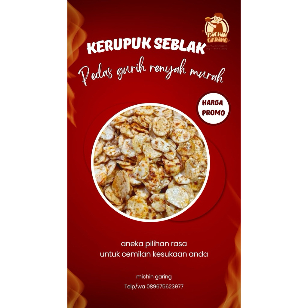 

Kerupuk Seblak Bantet Asin Gurih Pedas Nikmat 1 KG