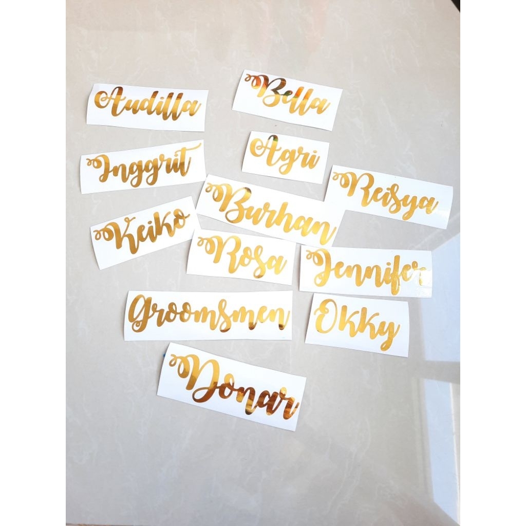

Sticker nama tinggi 3 cm cutting sticker waterproof