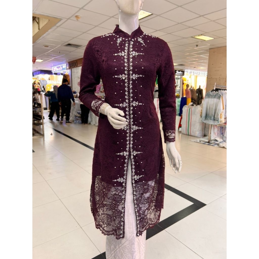 Tunik kimono brokat payet swarroski premium / Atasan tunik brokat / Kebaya brokat payet / kebaya pes