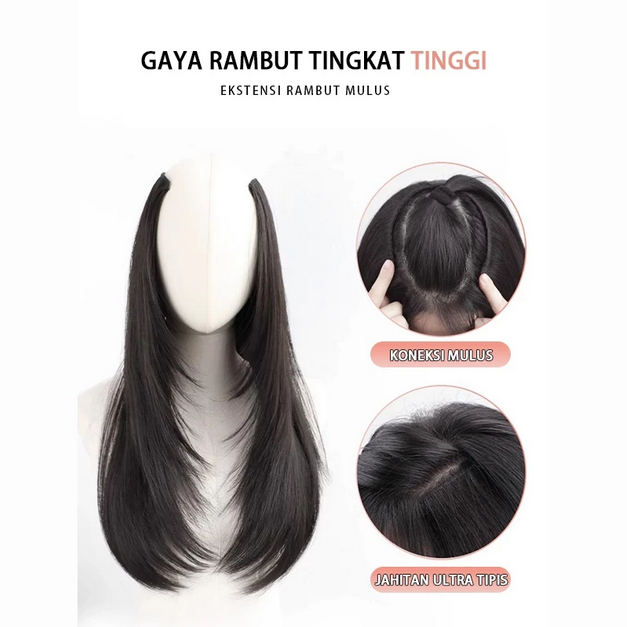 rambut palsu wik wanita 50-60cm