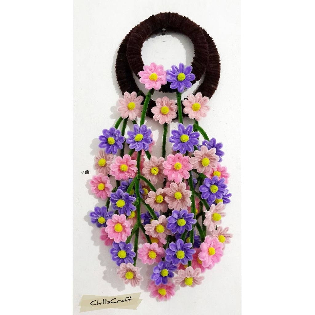 Bunga gantung kawat bulu/hiasan dinding