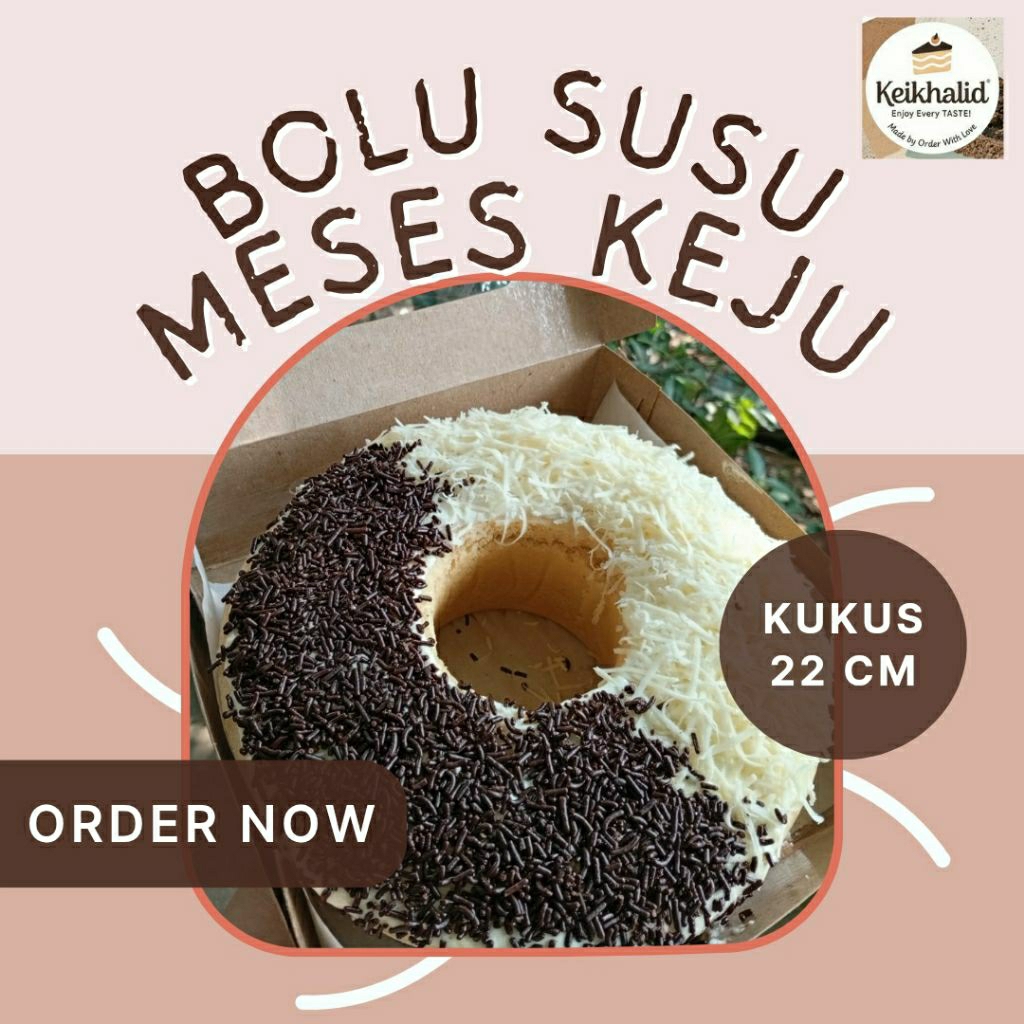 

Keikhalid - Bolu Susu Homemade 22cm - Topping Mix Meses Keju
