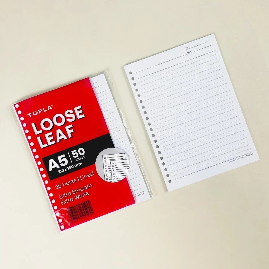 

Loose Leaf A5 Bergaris Big Boss Isi 50 Dan 100 Kertas Binder Tambahan Isi Binder A5 / B5 Isi Binder