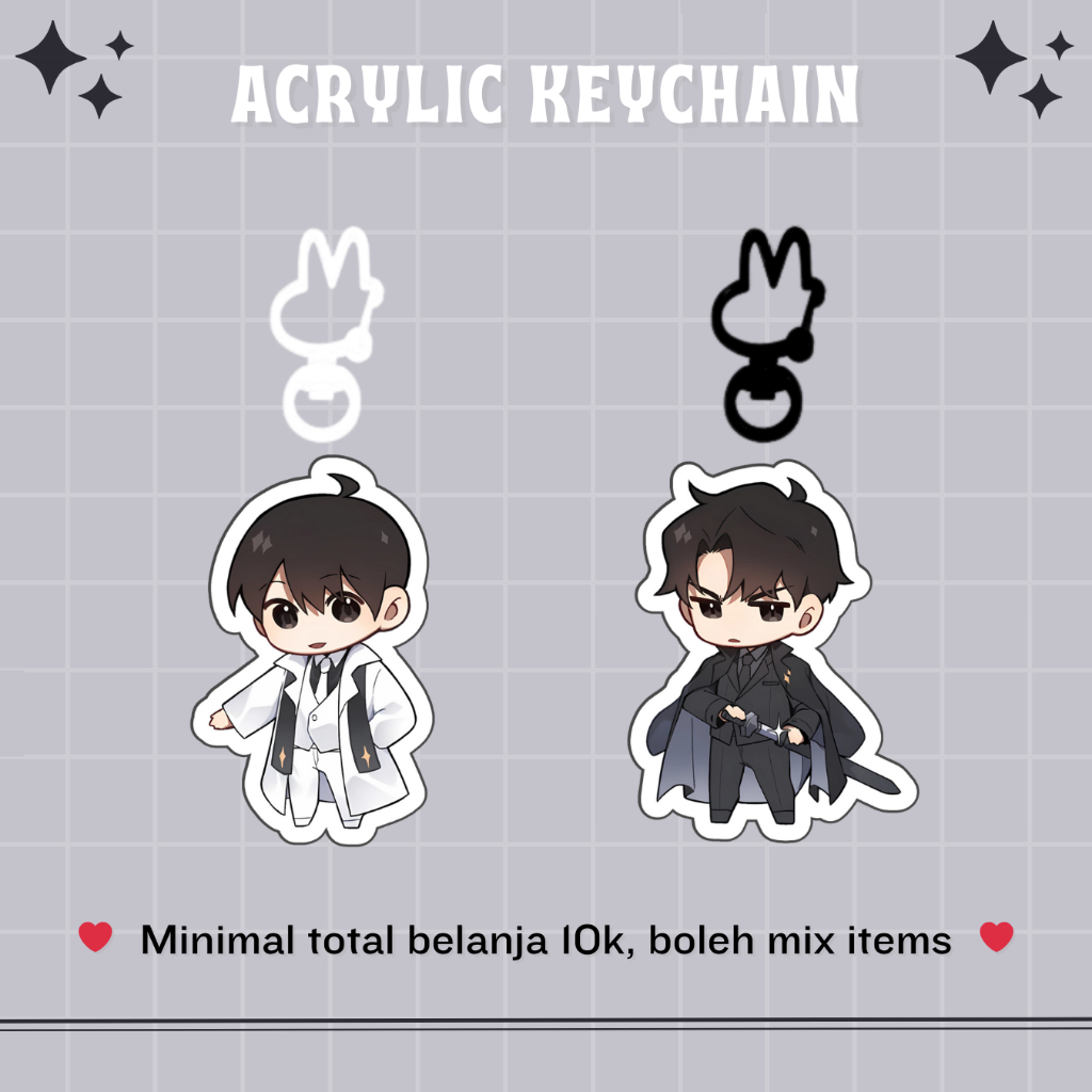 ACRYLIC KEYCHAIN OMNISCIENT READER'S VIEWPOINT | ACRYLIC KEYCHAIN CHIBI ORV | LAMINASI GLITTER | GAN