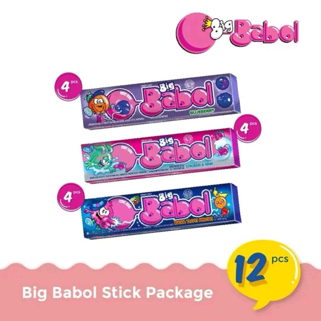 Mamam Ahahaa Permen Karet Big Babol Stick 20G Isi 12+1 Stick / Mix Warna Tsbm Asteroid Extra Pc