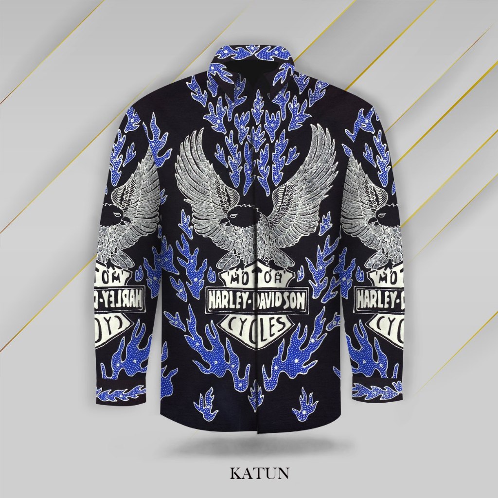 Kain Batik Harley Davidson Katun Polos Kemeja Lengan Panjang RAJA JALANAN. JIWA SANG GARUDA