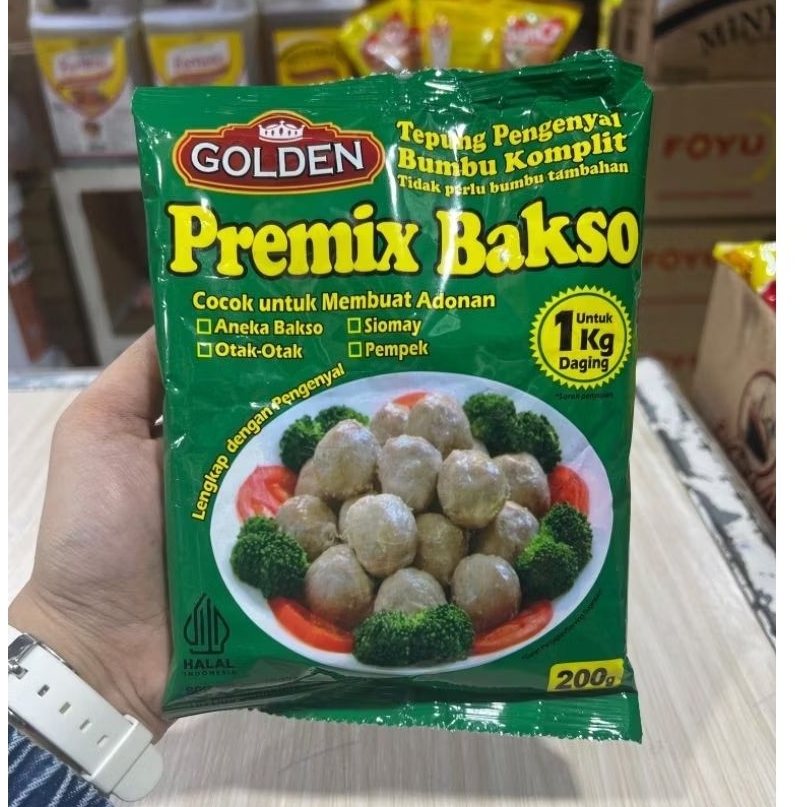 

Premix Bakso Golden / Tepung Pengenyal Adonan Kemasan 100 gram/ 200 gram