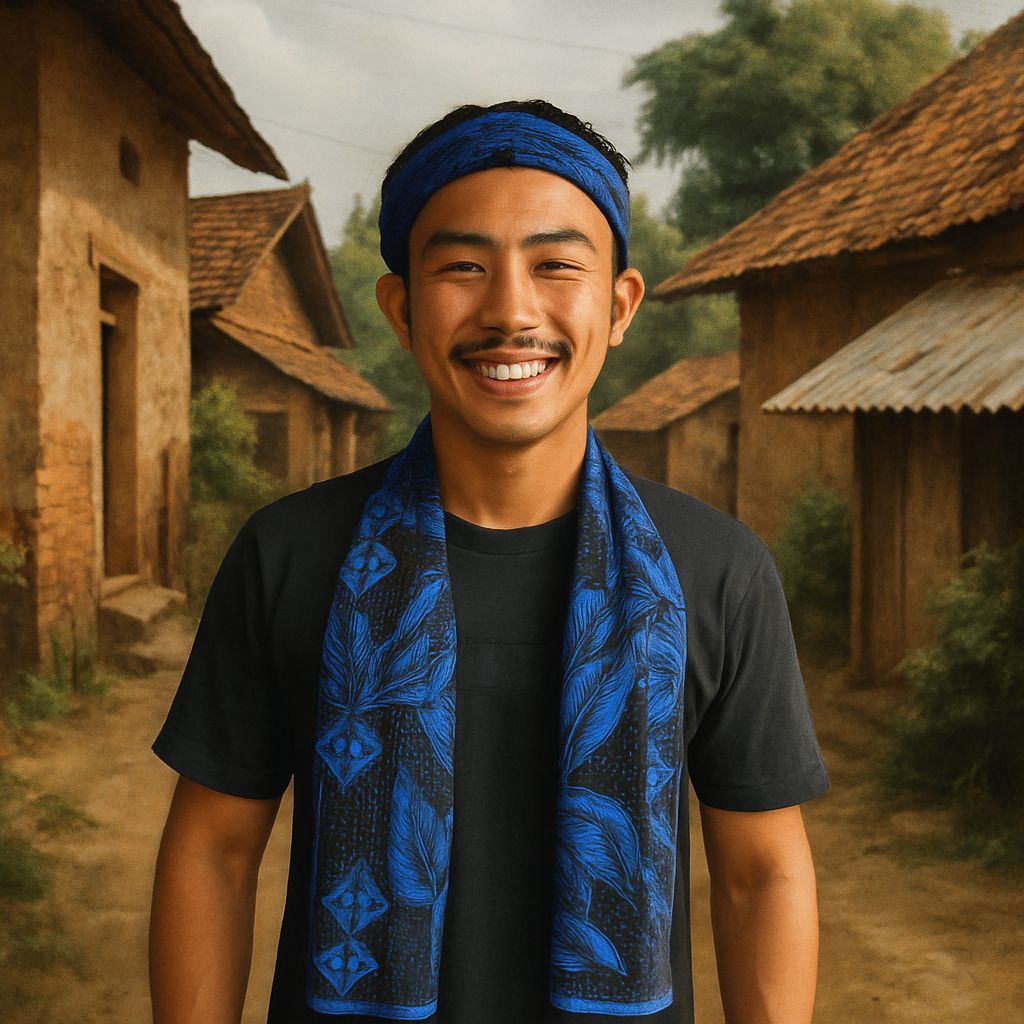 Slayer Ikat Segitiga Iket Etnik Baduy Ikat Kepala Baduy Syal Biru Bandana Ikat Kepala Sunda