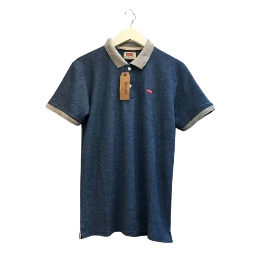 Baju Kaos Kerah LV Pria Logo Bordir Lengan Pendek Branded Hits Casual Pria Kekinian