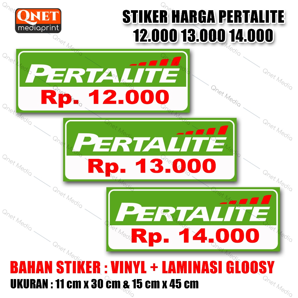 

STIKER HARGA PERTALITE 12.000 13.000 14.000 | BAHAN VINYL + LAMINASI GLOSSY