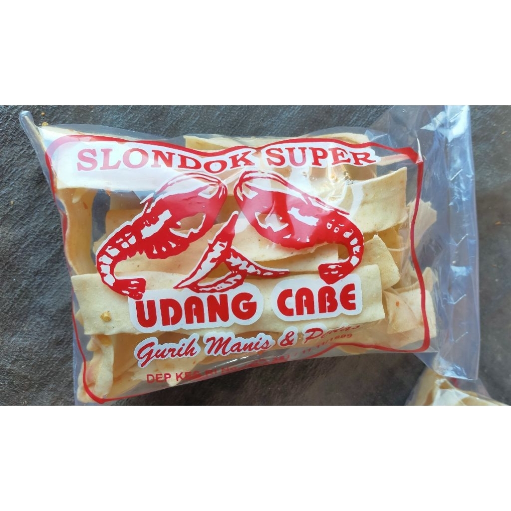 

Kerupuk Slondok Super Merek Udang Cabe kemasan 250 gram