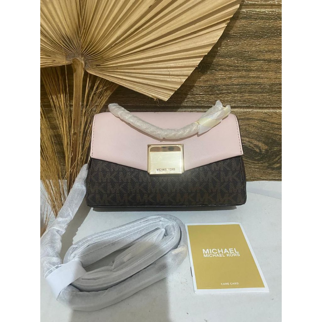 mk Lita Small Signature Powder Blush pink crossbody bag n