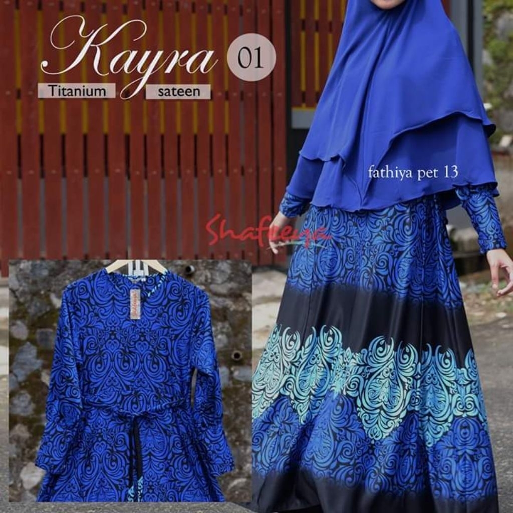 [SALE] Gamis Dewasa Shafeeya Kayra Biru Elektrik