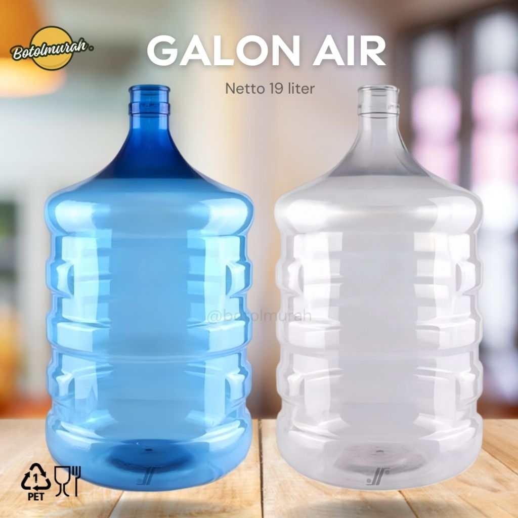 Galon air 19 liter Natural/Biru