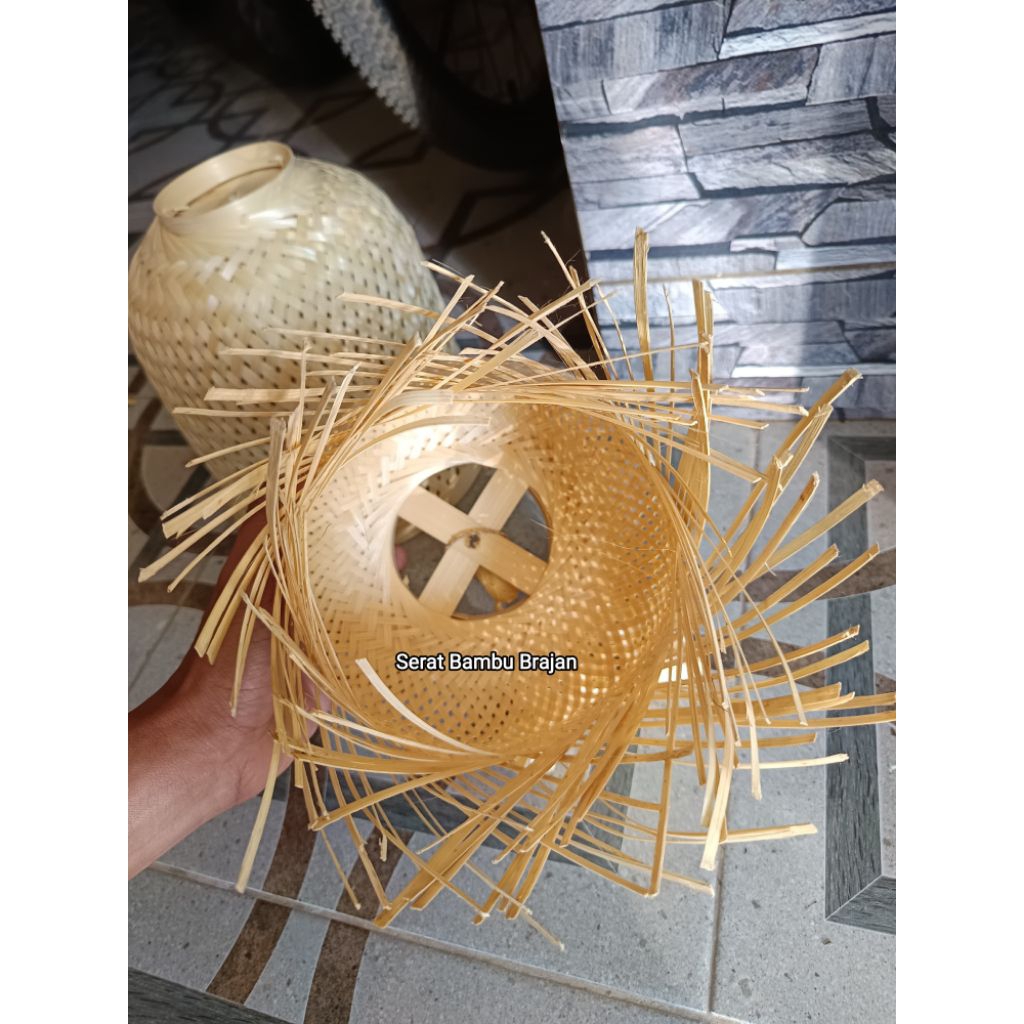 Mang_Usman Kap Lampu Klenting Rumbai Mini Kap Lampu Gantung Kap Lampu Estetik Kap Lampu Bambu