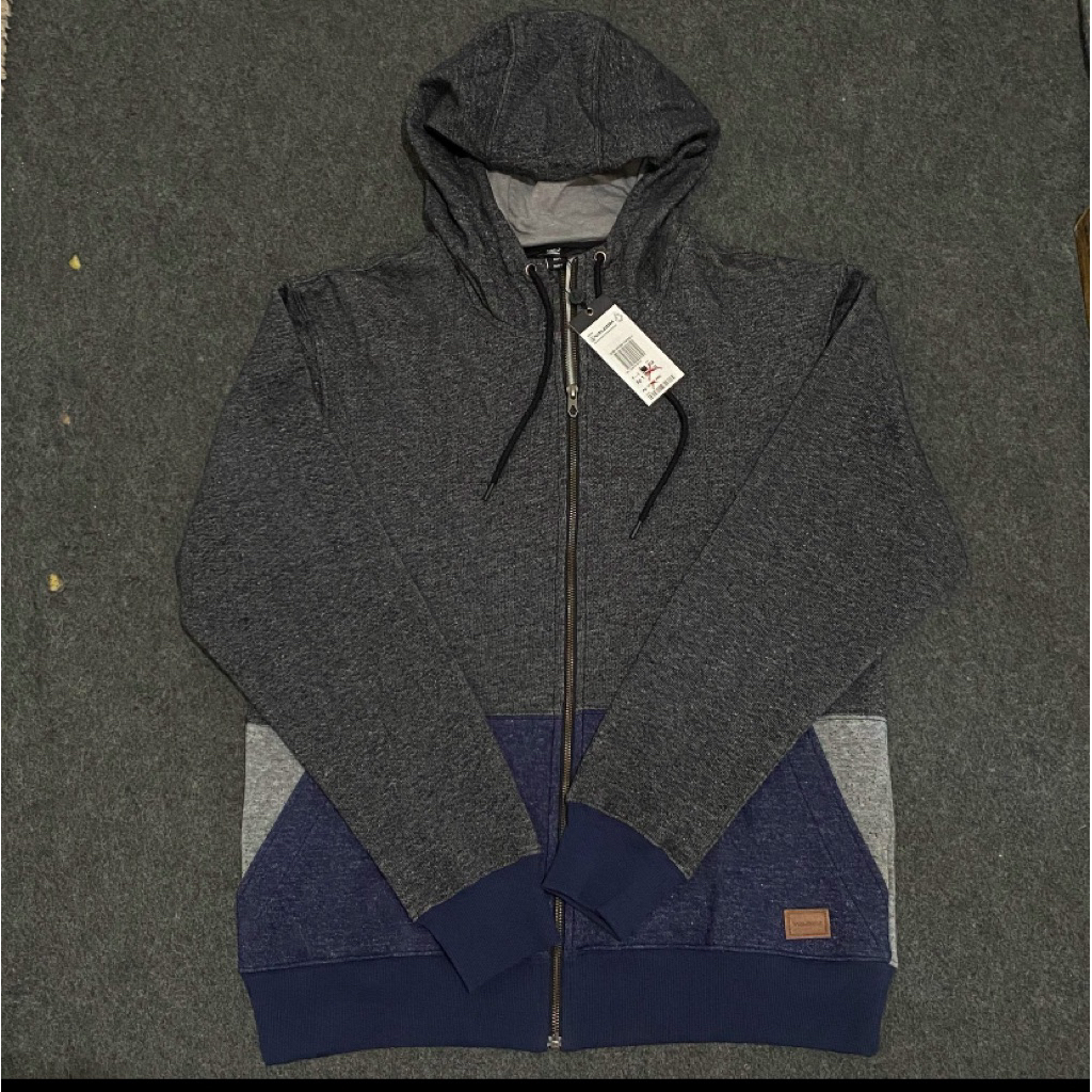 Jaket Hoodie Volcom MFL Threezy Zip Black Original Sisa Size L