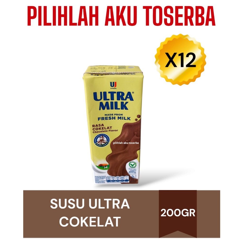

Susu Ultra Coklat (Cokelat) 200 ml - (HARGA 12 PCS)