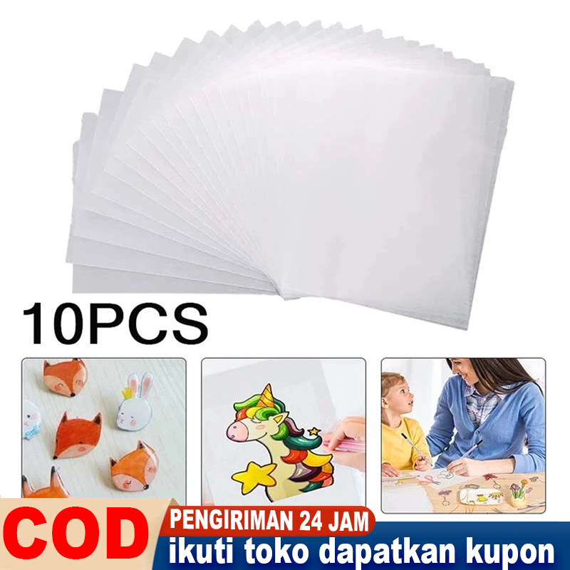 

0.3mm Lembar Menyusut Panas Menyusut Lembar Pensil Warna Lukisan Tangan Lukisan Tangan DIY Bahan Buatan Tangan Transparan Tembus Panas Menyusut Lembar Penggilingan Halus (Paket 10 pcs)