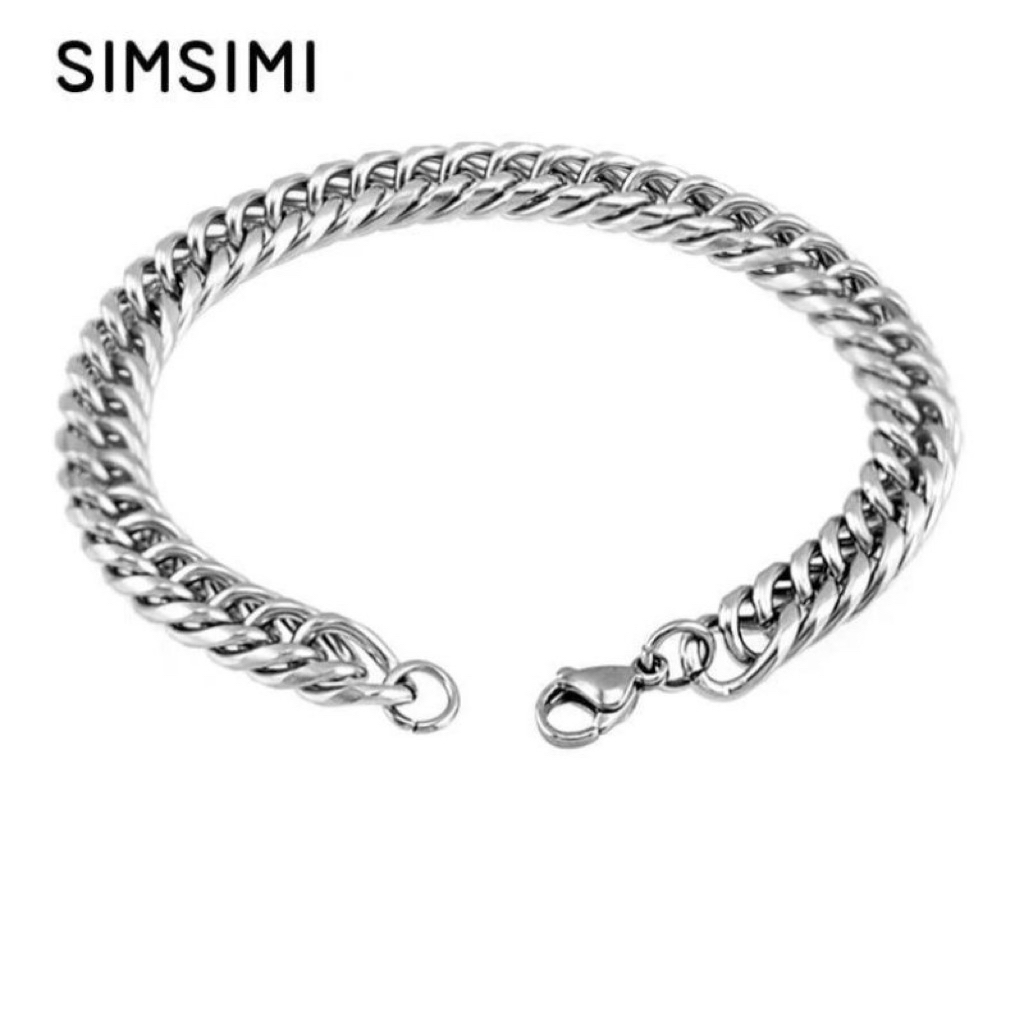 [COD] Gelang Rantai Pria Wanita Titanium Anti Karat Fashion Korea