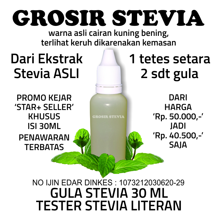 

STEVIA CAIR 30ML, TESTER STEVIA LITERAN