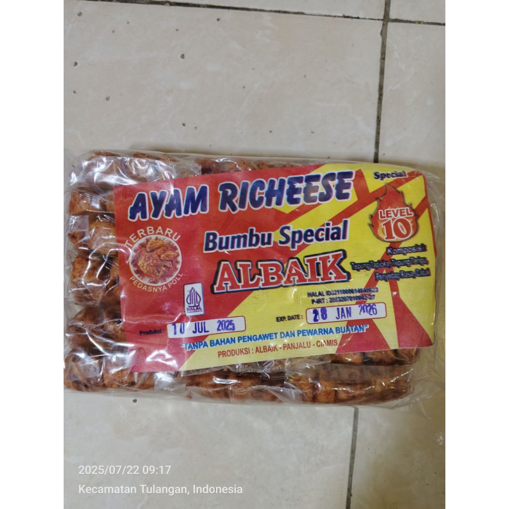 

Ayam Richese 1 pack (isi 20) Rasa pedas
