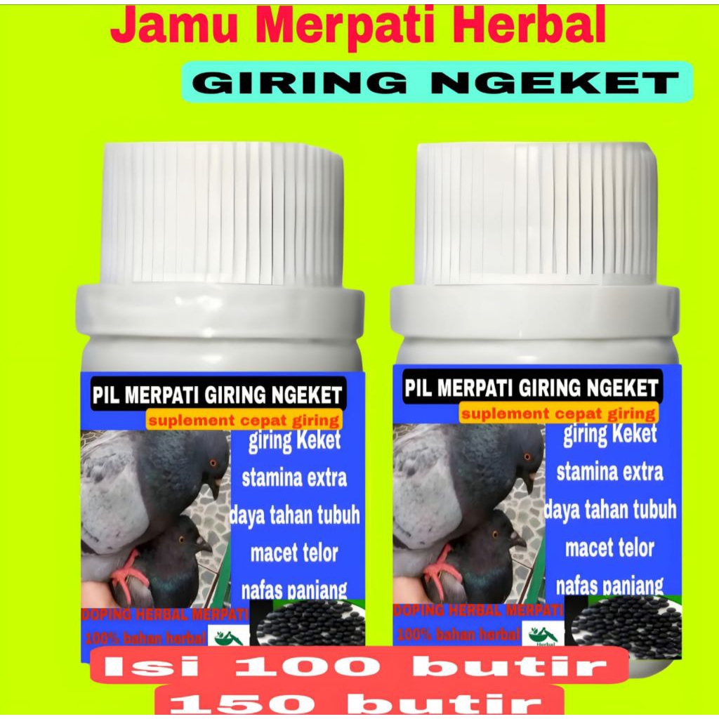 JAMU MERPATI GIRING SUPER KEKET ISI 100 BUTIR jamu herbal burung merpati kolongan merpati aduan merp