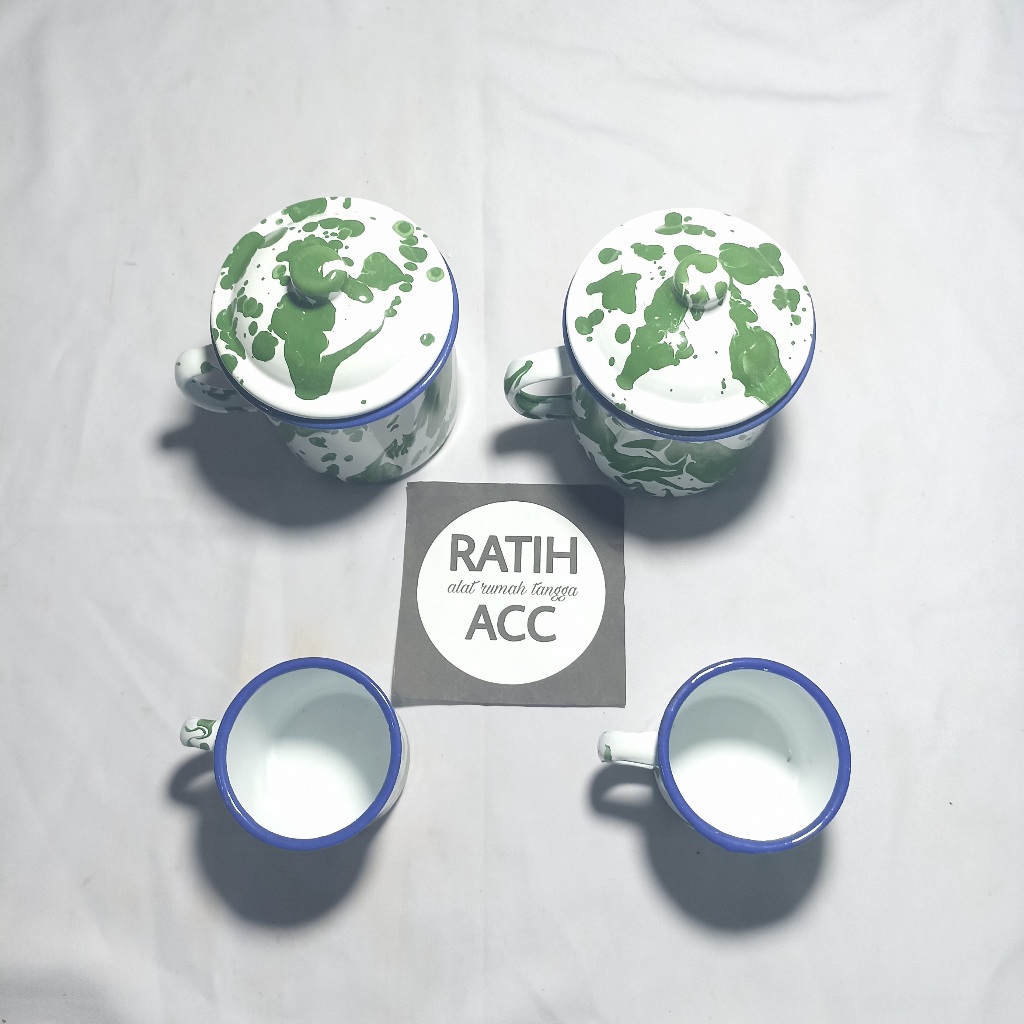 MUG GELAS CANGKIR BLIRIK ENAMEL JADUL VINTAGE