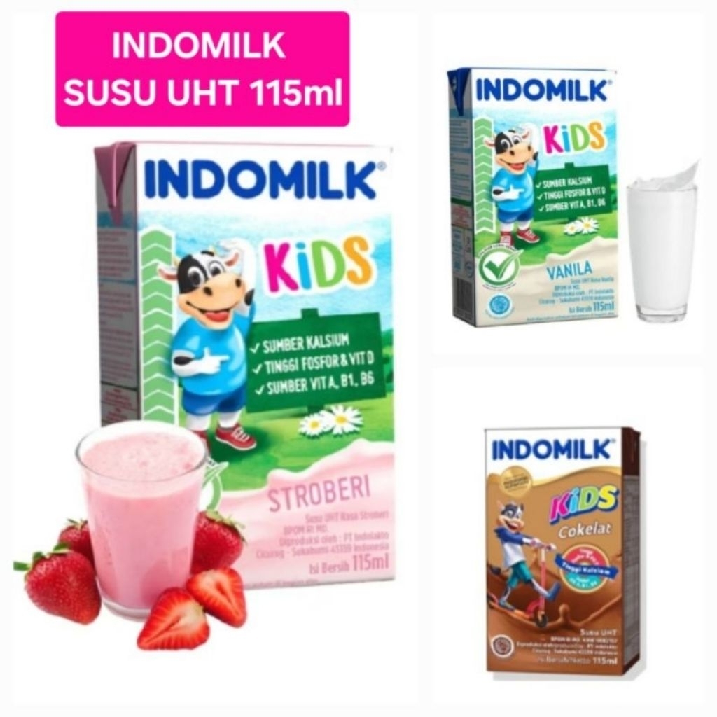 

SS - 4 Pcs Susu UHT Indomilk kids Coklat 116ml / Susu Anak Indomilk kids 115ml