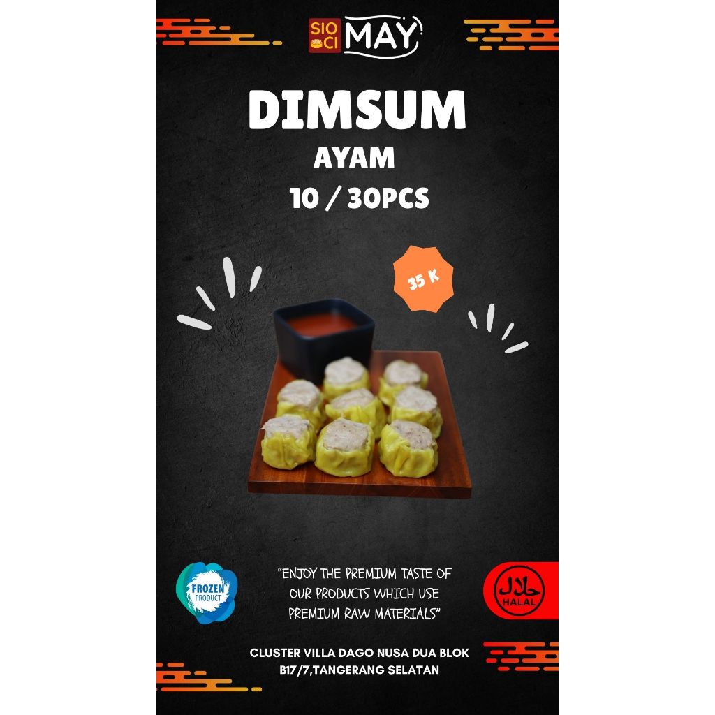 

DIMSUM AYAM /DIMSUM PREMIUM/HALAL ISI 10 PCS FROZEN FOOD