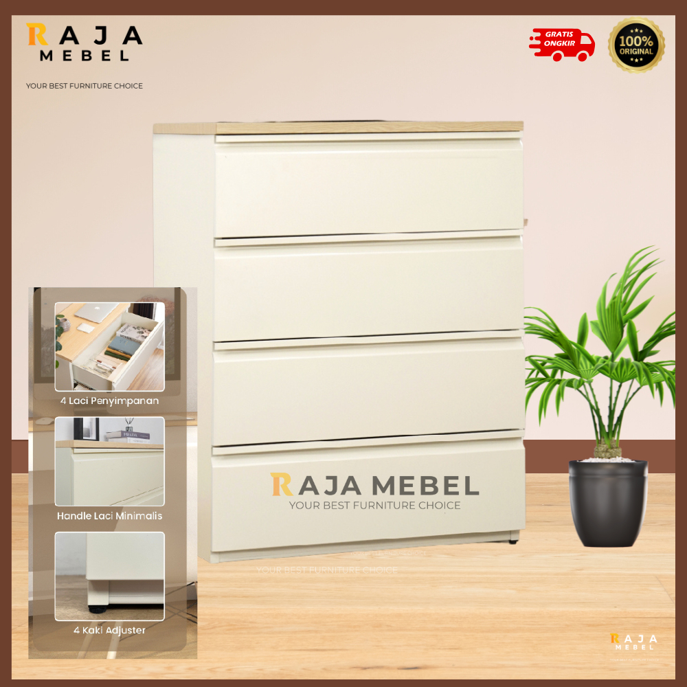 Drawer Besi 4 Laci Susun Tebal