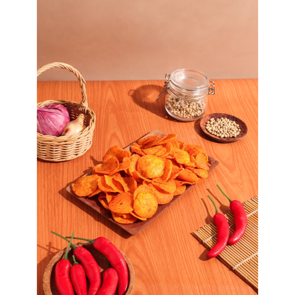 

Moring Cimol Kering Pedas 300g Snack Pedas Keripik - Raja Moring