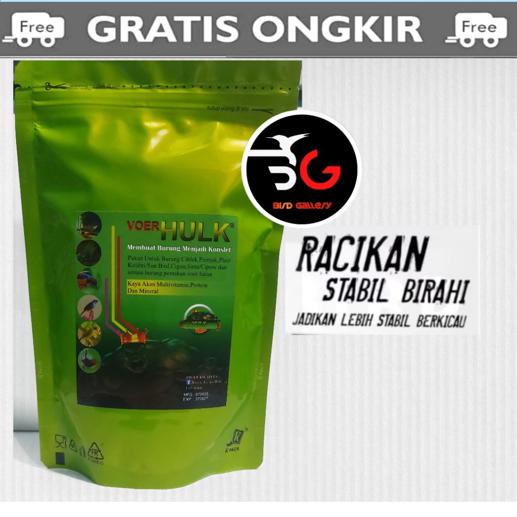 VOER HULK HIJAU VOER DEWA HULK VOER BURUNG PLECI SOGON KOLIBRI VOER LOMBA