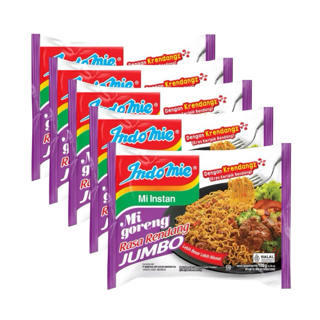 

Indomie Goreng Jumbo Rasa Rendang 5 pcs